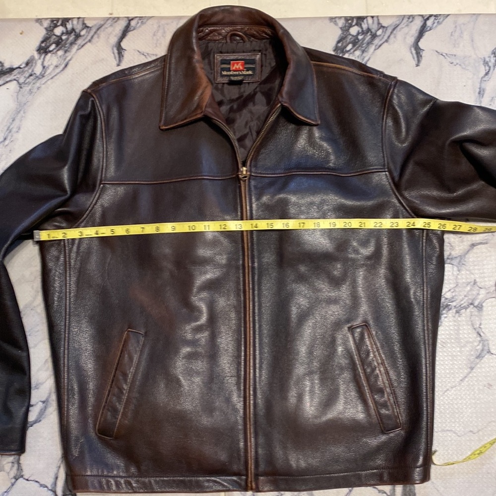 Mens Leather Y2K Bomber Jacket! Like New! Worn 1x! Quilted Liner/Pockets! XL🔥🎄 - Picture 10 of 13